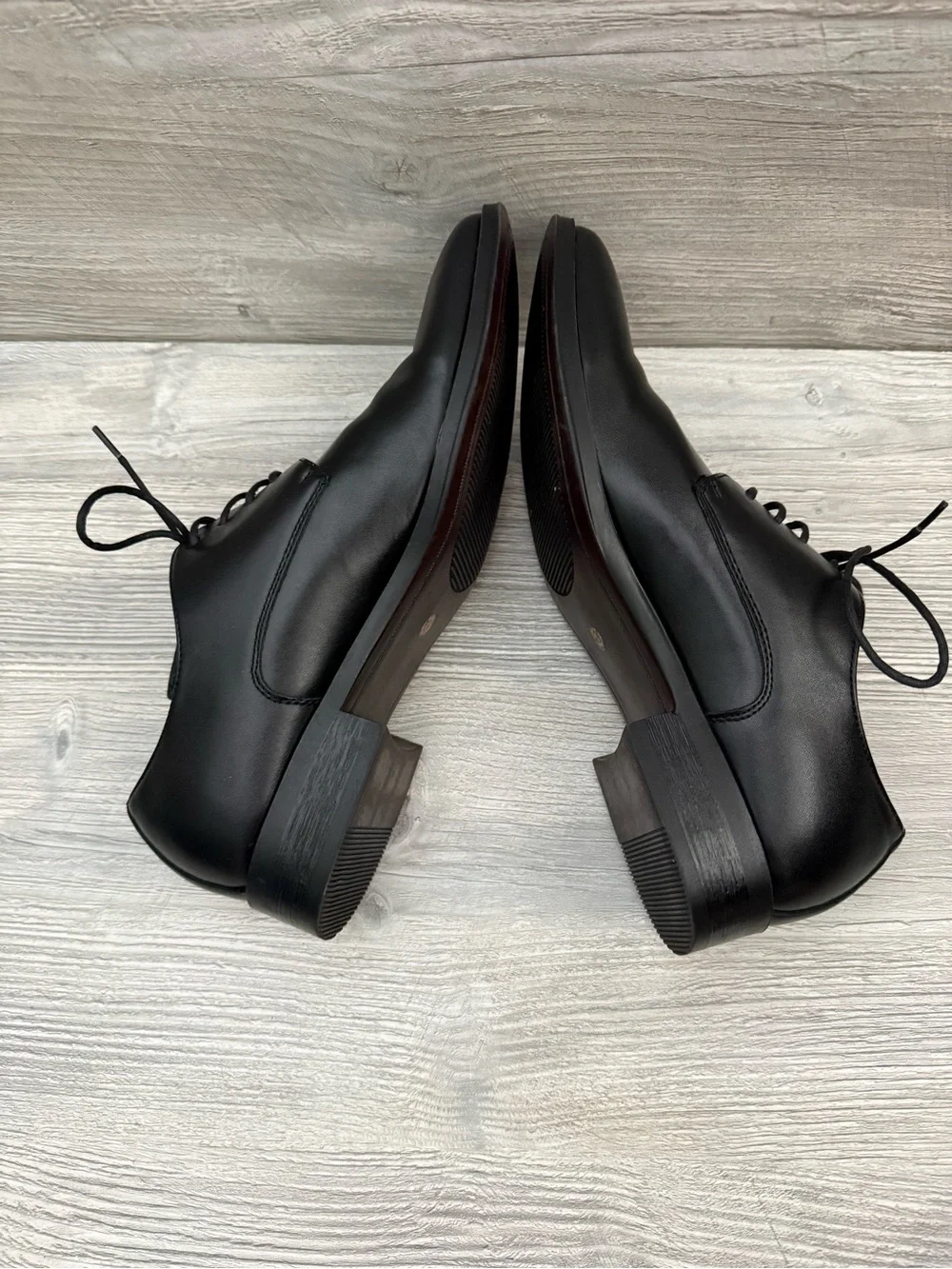 J F Corvus Classic Black Derby Shoes - Men's Dress Oxfords size 9.5